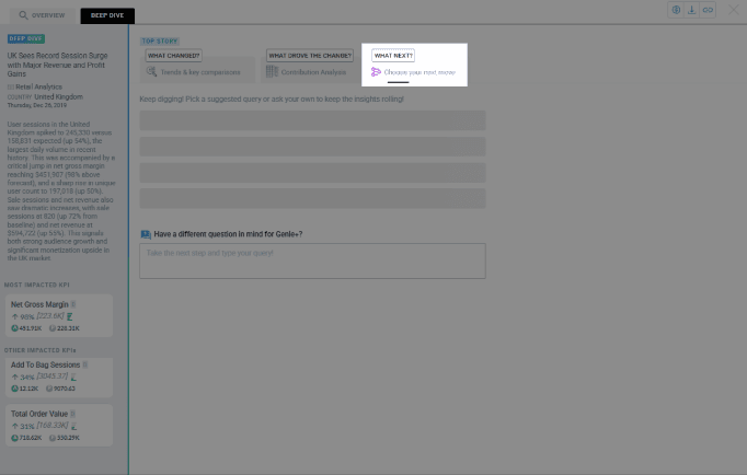 Deep Dive UI with What Next section removed
