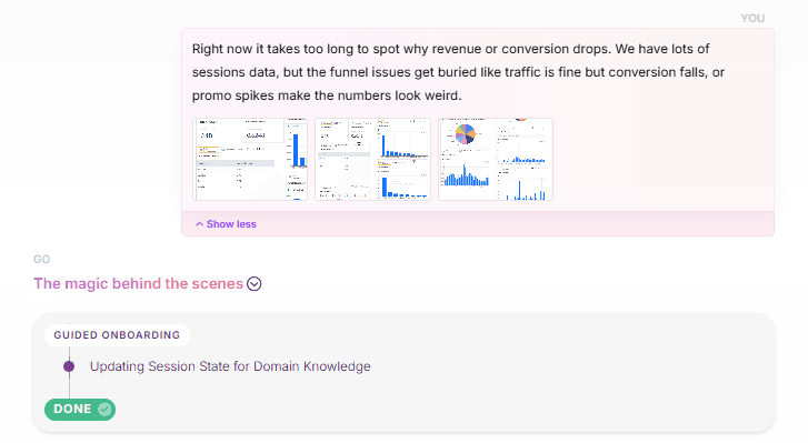 GO business-context upload step