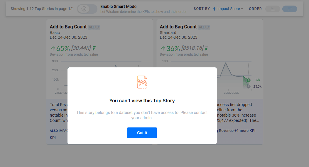 IOE dataset permission enforcement UI