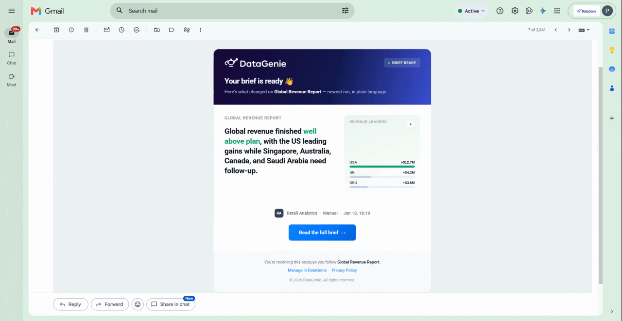 Using Customize to filter the Briefs feed by time period and intent
