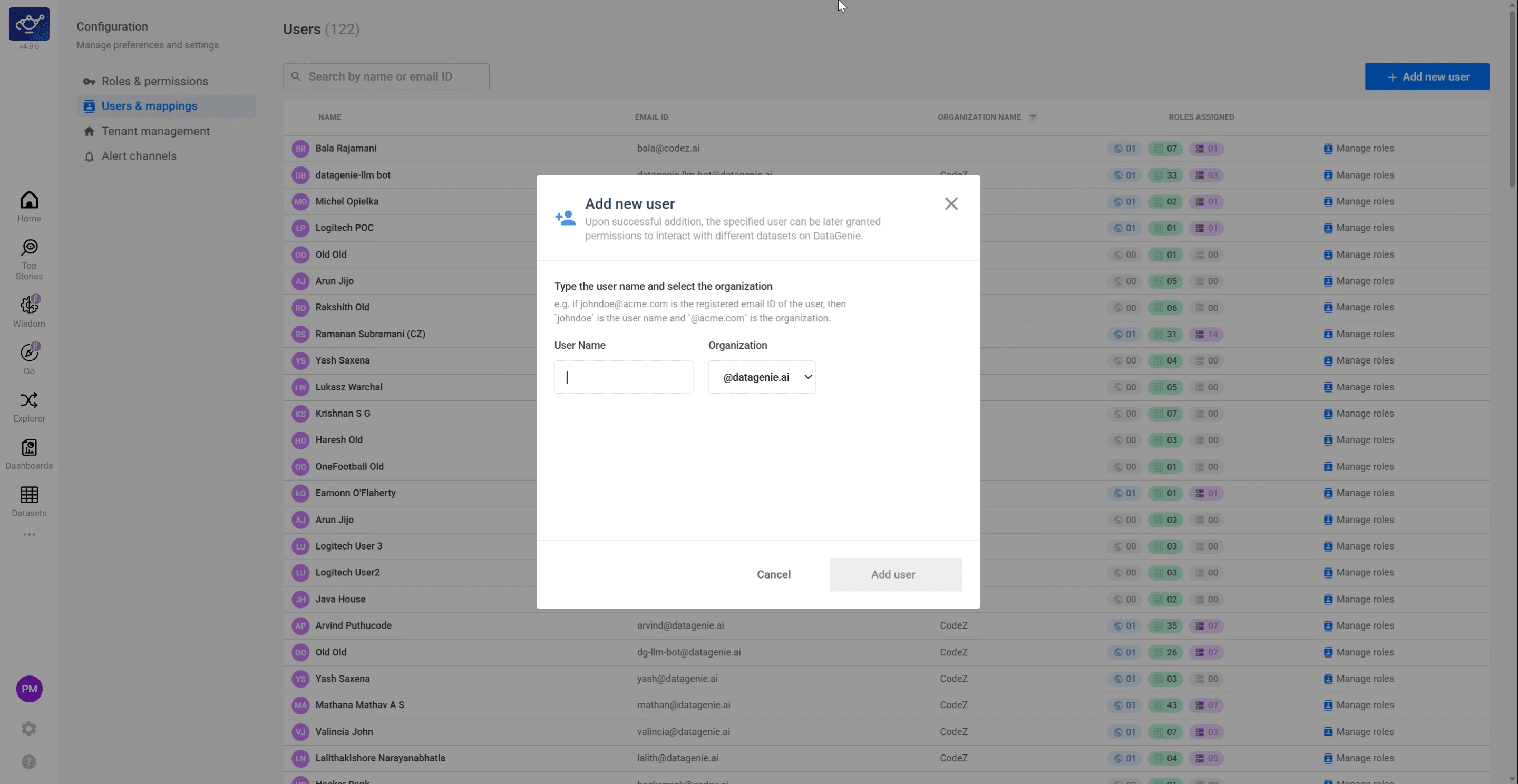 The Users and Mappings list showing the newly added user with their assigned roles confirmed
