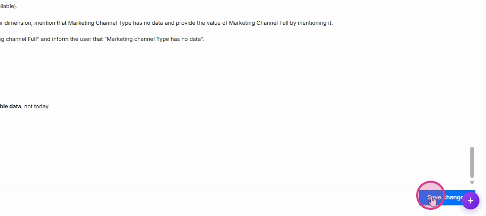 Clicking Save changes to commit edits to the domain knowledge article
