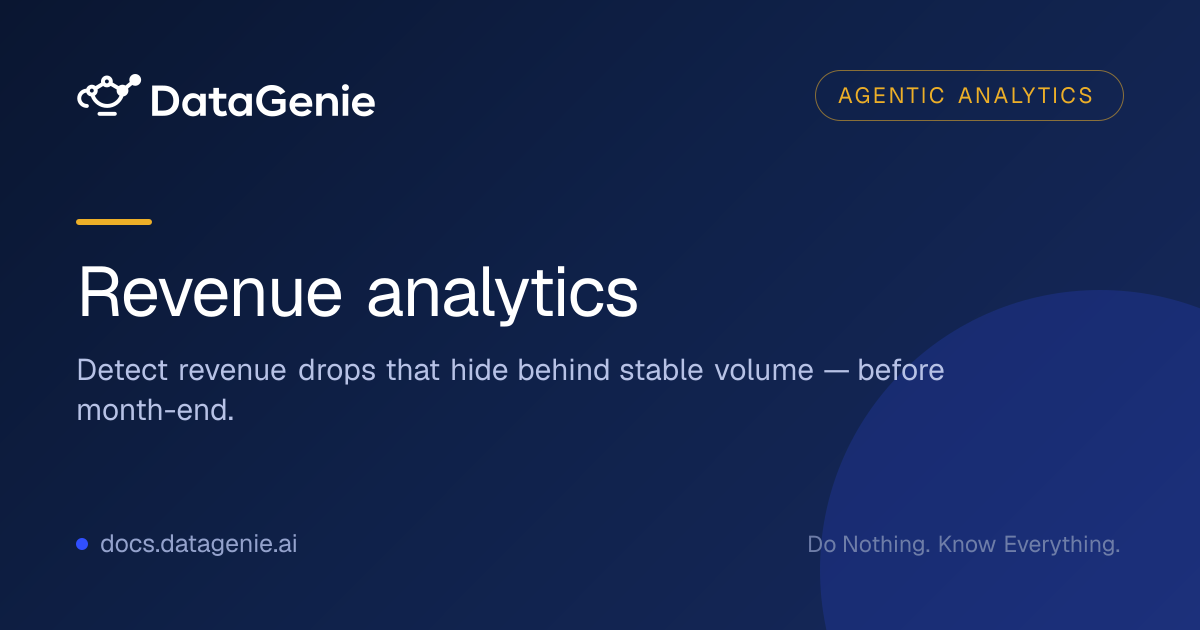Revenue analytics · DataGenie