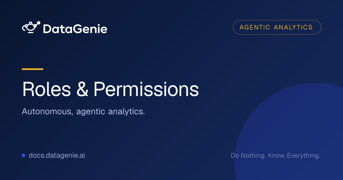 Roles & Permissions · DataGenie